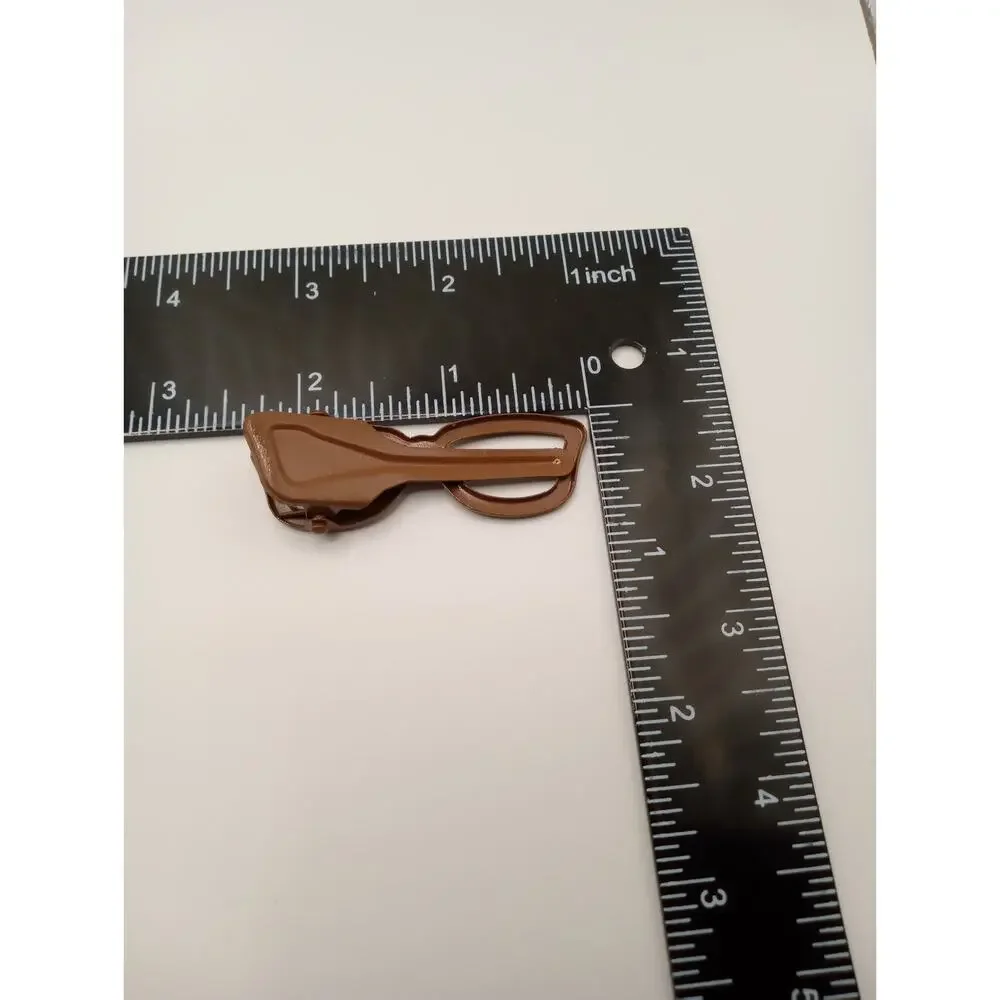 4 pack of Hair Clips Barrettes Sunglasses Glasses Style Beige Brown 880-884